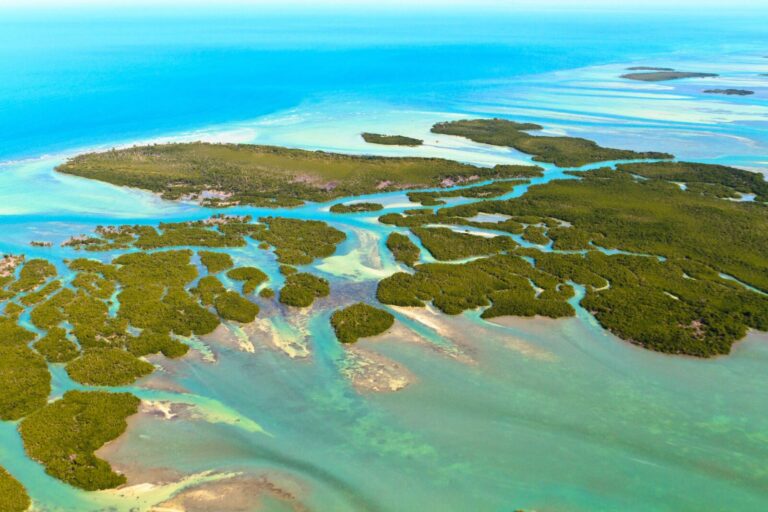 A aerial view of the Florida keys
